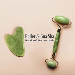 NIB GUA SHA JADE SET IN GREEN QUARZ